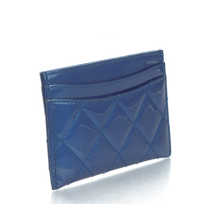 Chanel Patent Quilted Card Holder Blue 3 of 8