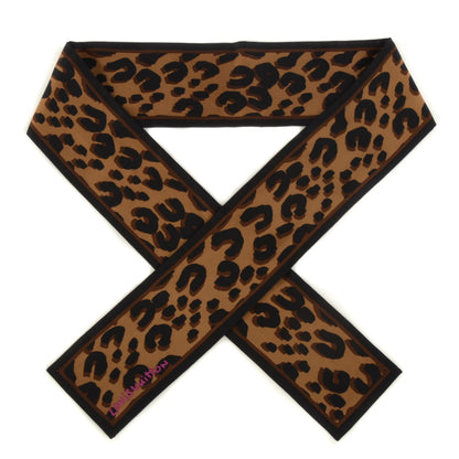 Louis Vuitton Silk Leopard Bandeau Scarf Marron 1 of 4