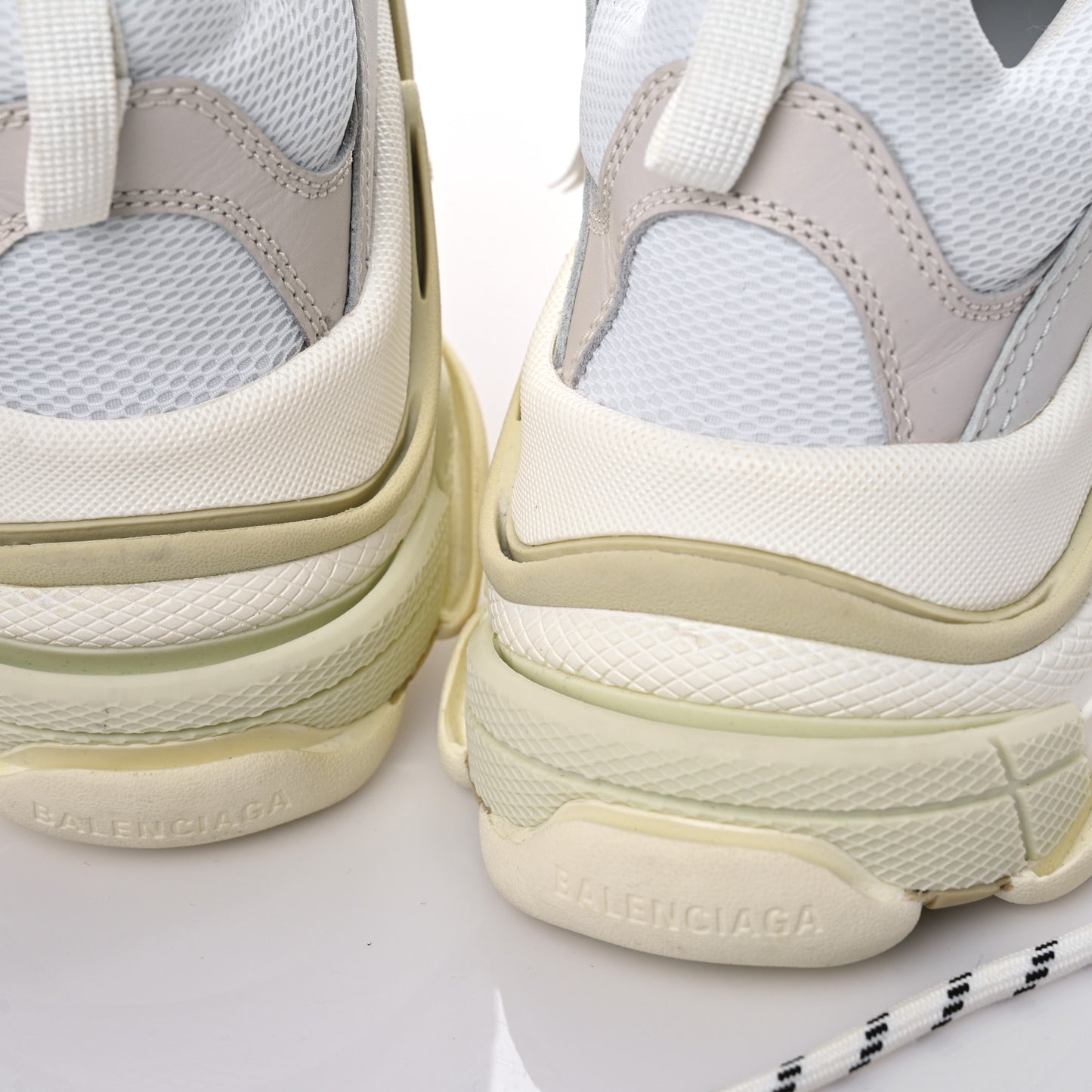 Fabric Mesh Womens Triple S Sneakers 40 White
