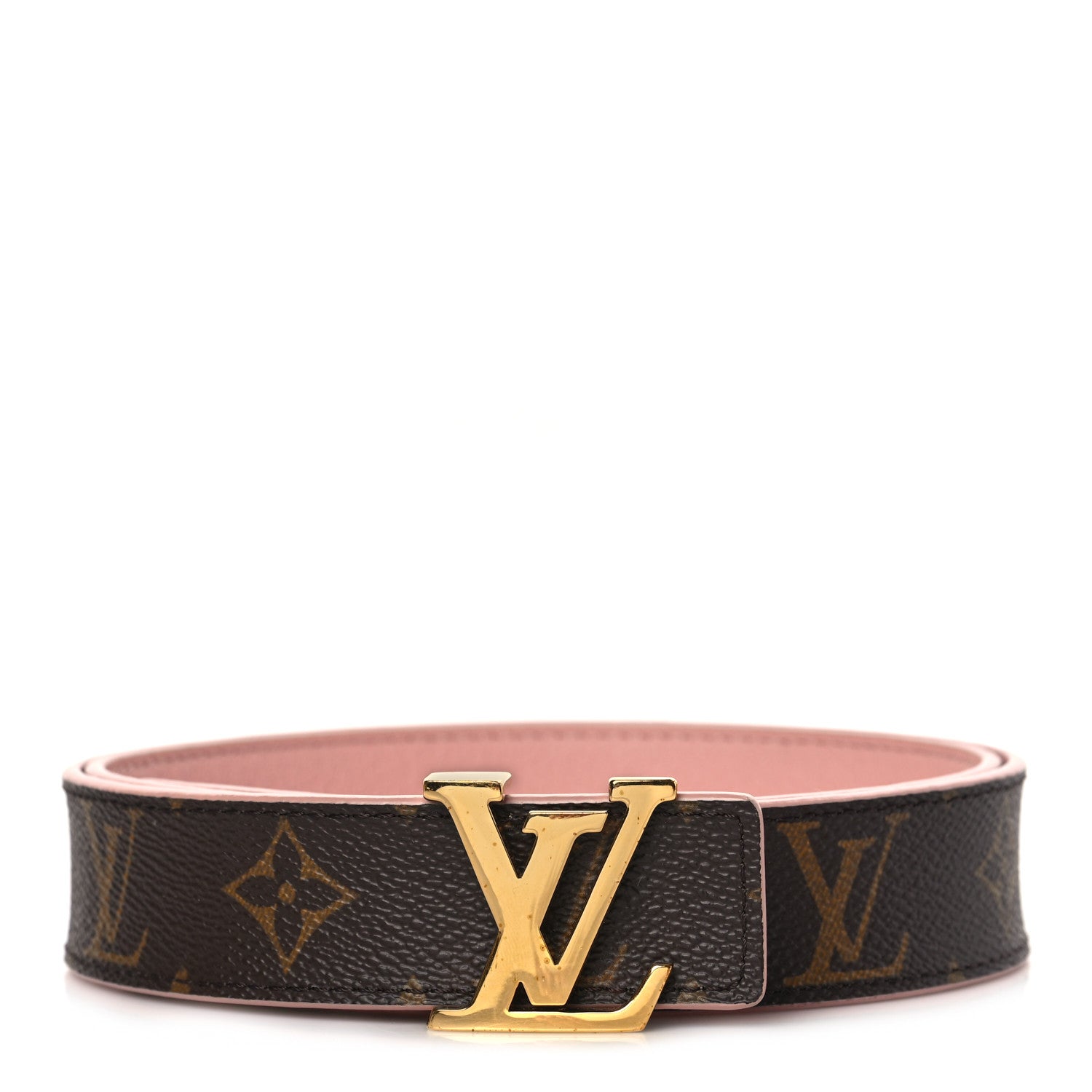 Louis Vuitton Calfskin Monogram 30mm LV Initiales Reversible Belt 80 32 Rose Ballerine 1 of 7