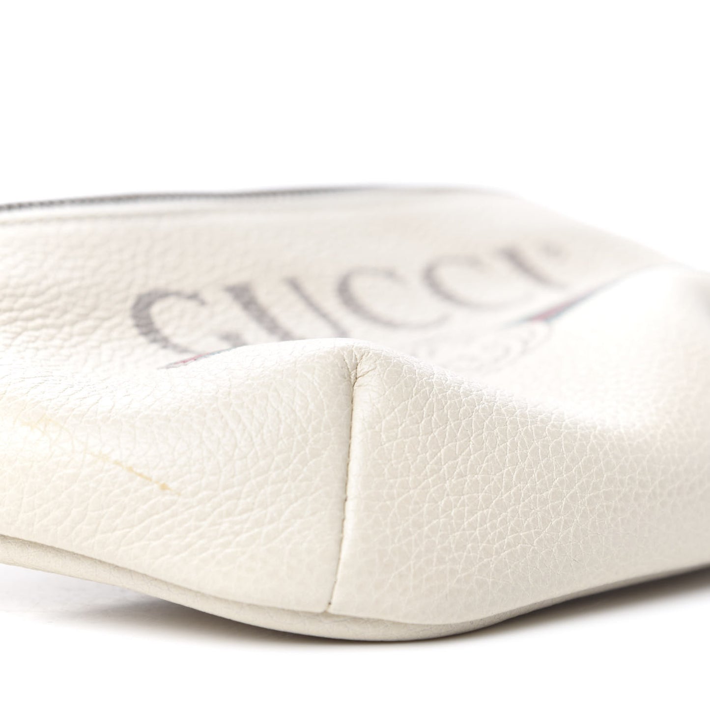 Grained Calfskin Small Logo Belt Bag White