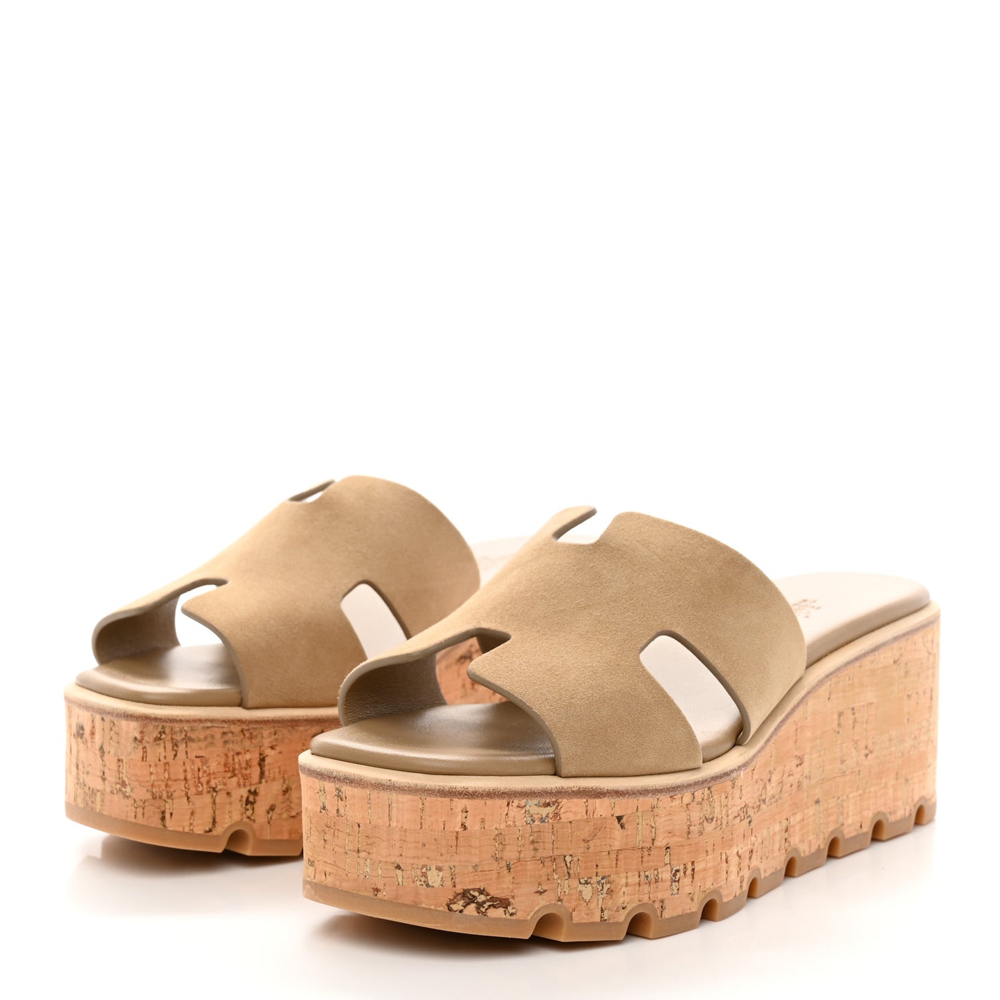 Suede Goatskin Cork Eze 30 Sandals 38 Beige Argile