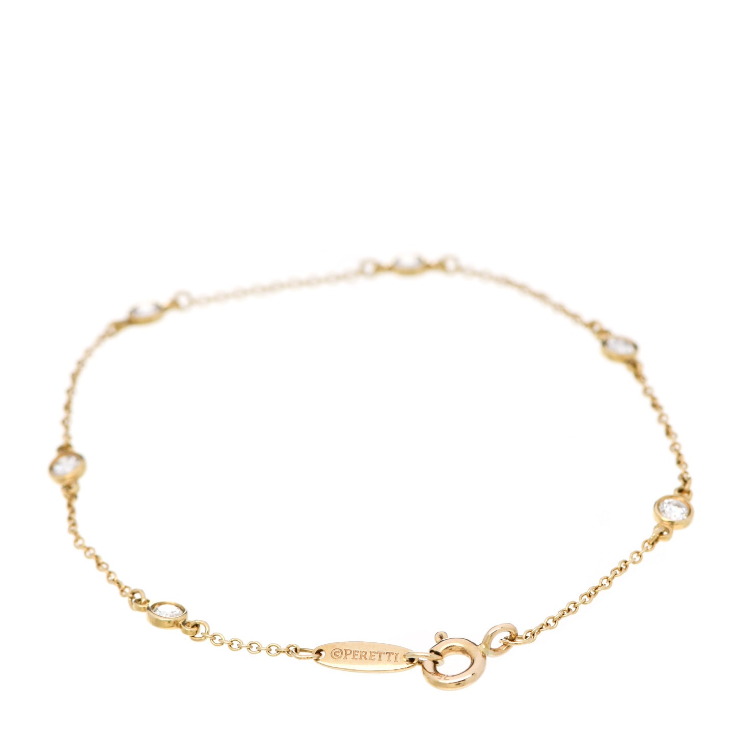 18K Yellow Gold Diamond .30ctw Elsa Peretti Diamonds by the Yard Station Bracelet