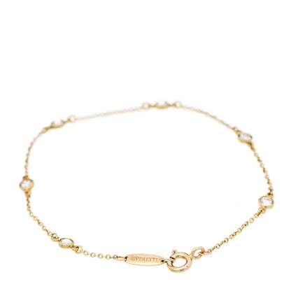 Tiffany 18K Yellow Gold Diamond .30ctw Elsa Peretti Diamonds by the Yard Station Bracelet 3 of 6