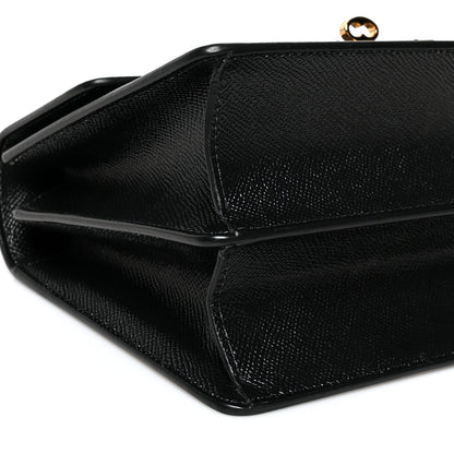 Dolce & Gabbana Grained Calfskin Floral Print Rosalia Shoulder Bag Black 9 of 10