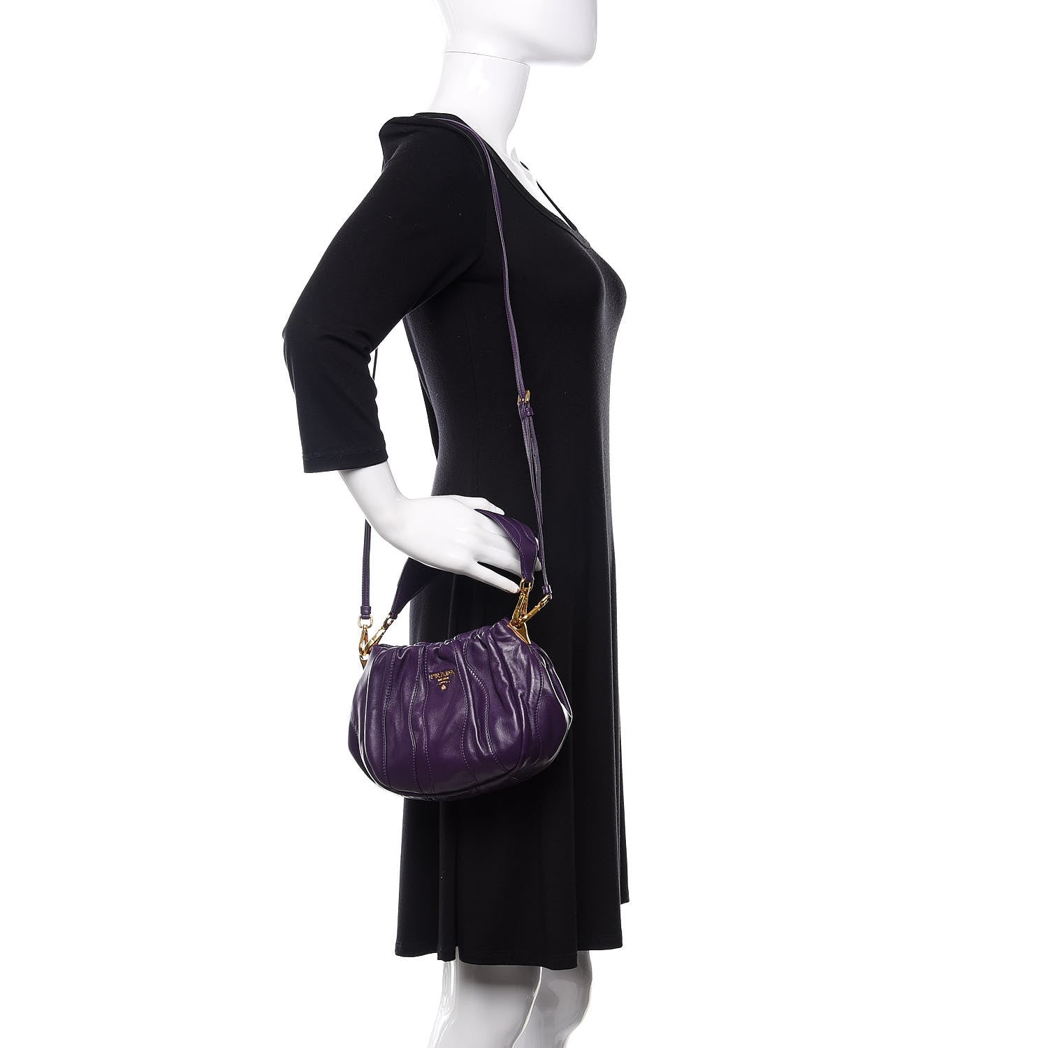Prada Nappa Stripes Hobo Viola 2 of 10