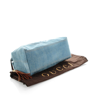 Gucci Denim Medium Soho Chain Shoulder Bag Blue 4 of 7