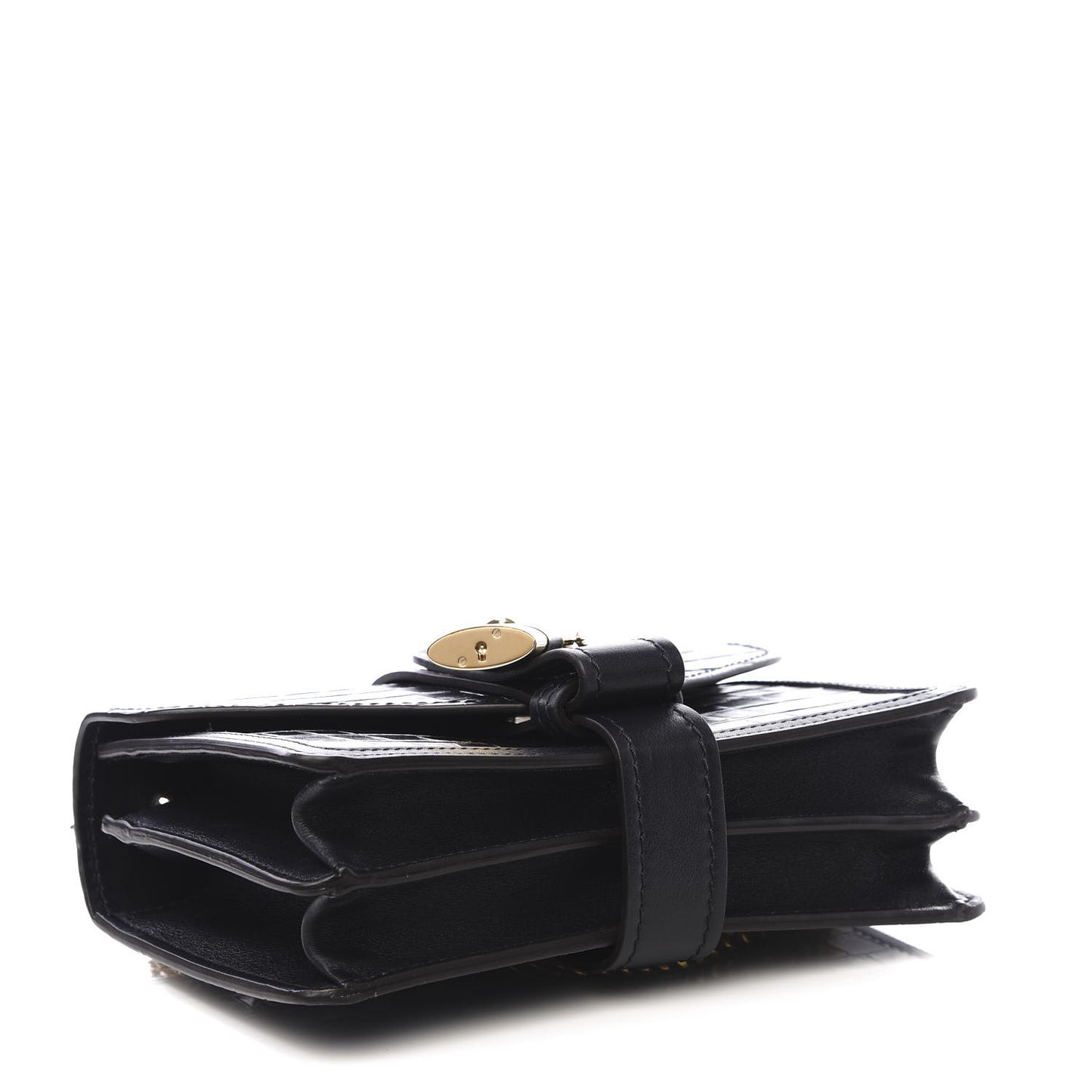 Calfskin Crocodile Embossed Aby Chain Shoulder Bag Full Blue