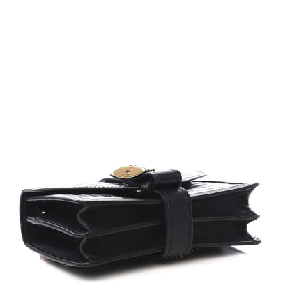 Chloe Calfskin Crocodile Embossed Aby Chain Shoulder Bag Full Blue 3 of 8