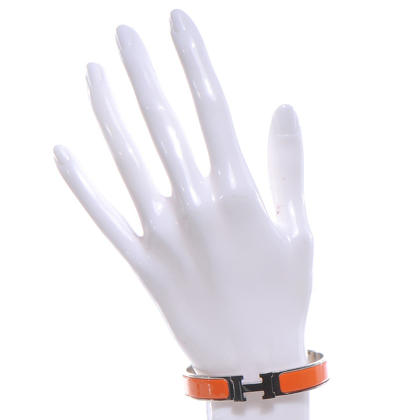 Narrow Enamel Clic Clac H Bracelet GM Orange