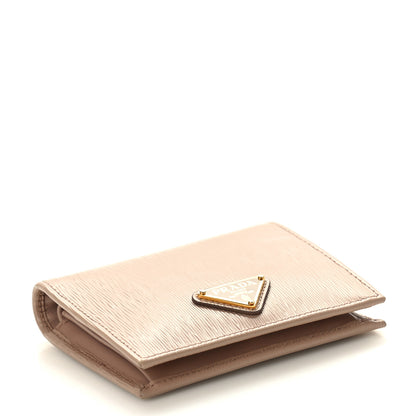 Prada Vitello Move Triangle Bi-Fold Wallet Cipria 4 of 7