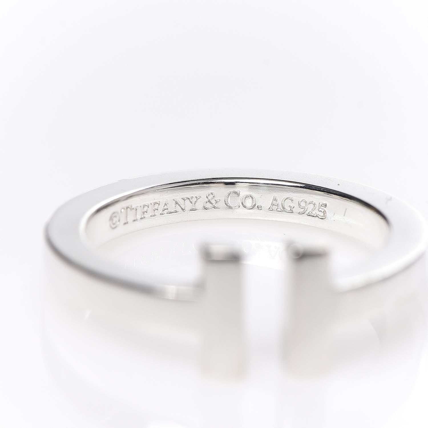 Tiffany Sterling Silver T Square Ring 53 6.5 4 of 4