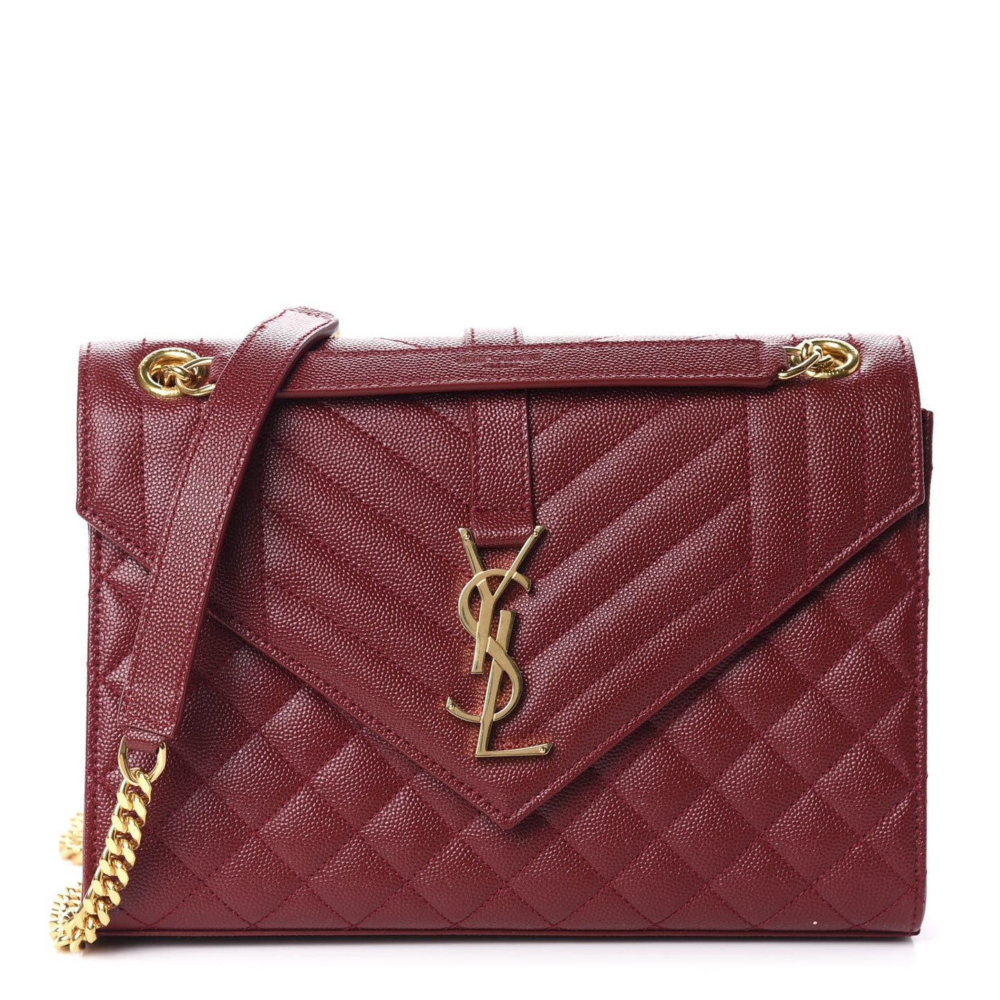 Grain De Poudre Textured Mixed Matelasse Triquilt Medium Monogram Satchel Oxblood