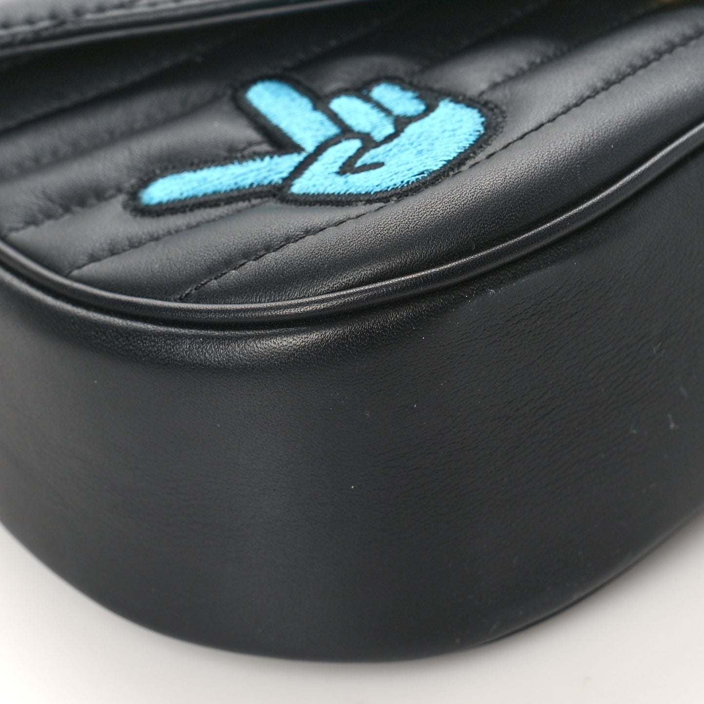 Calfskin Embroidered New Wave Chain MM Black