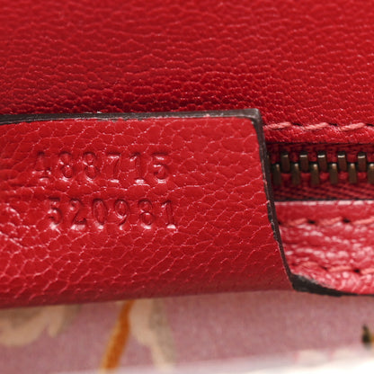 Gucci Calfskin Snakeskin Studded Small Ottilia Top Handle Bag Hibiscus Red 8 of 16