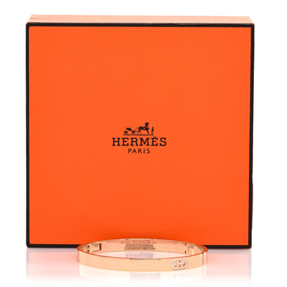 Hermes 18K Rose Gold Diamond PM H D'Ancre Bracelet SH 6 of 6