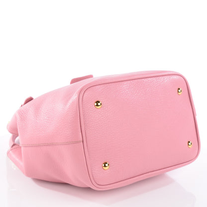 Miu Miu Goatskin Madras Shopping Tote Rosa 4 of 8