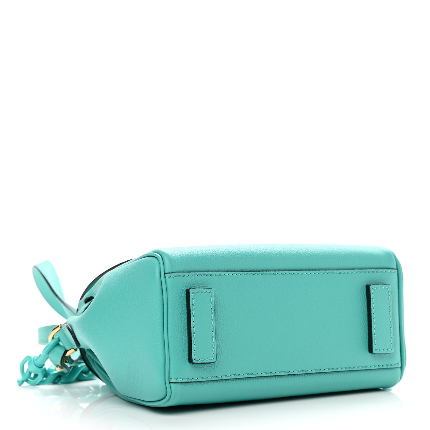 Grained Calfskin Small La Medusa Top Handle Bag Turquoise