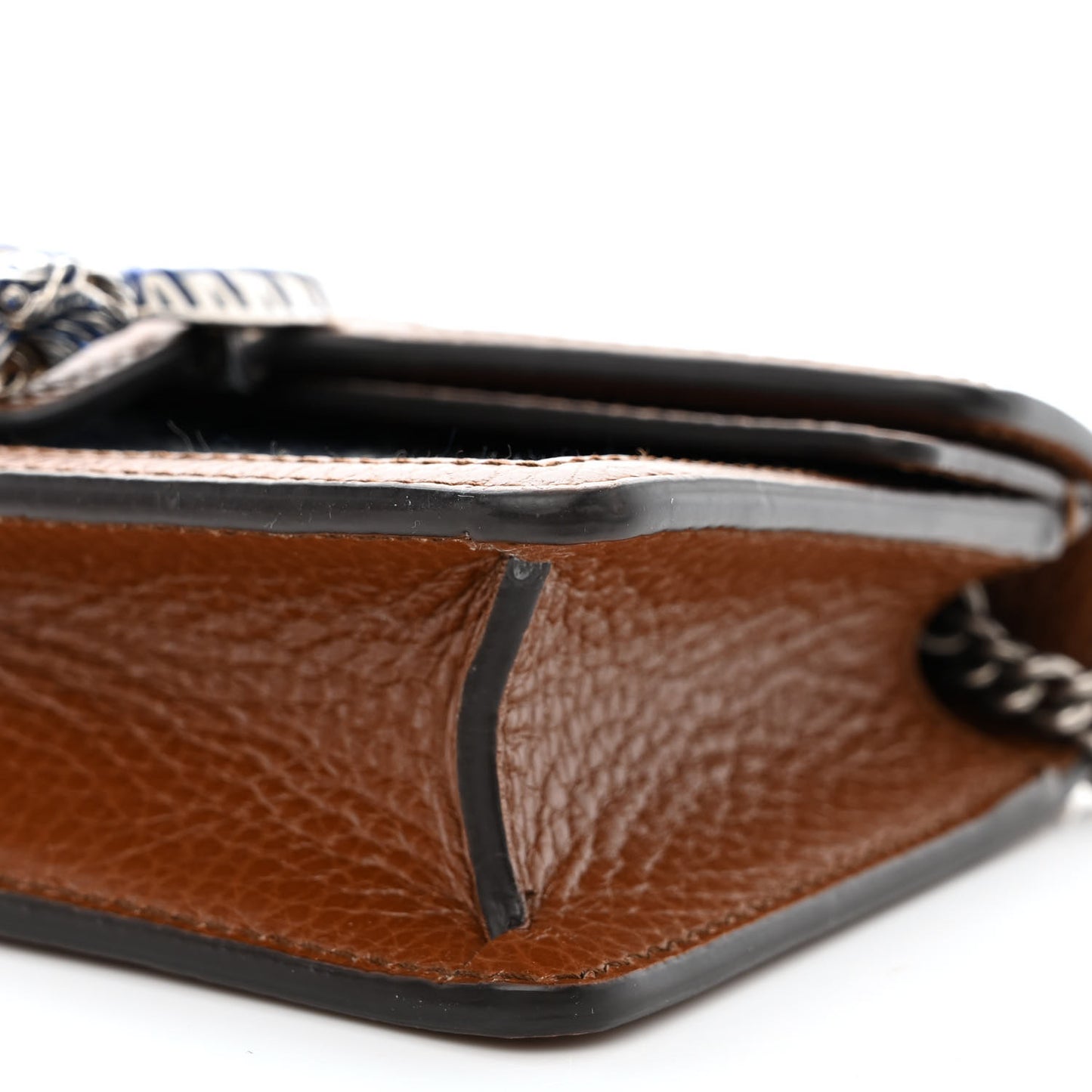New Denim GG Monogram Dollar Calfskin Enamel Super Mini Dionysus Shoulder Bag Blue Tea Cuir Epilog Electric Blue