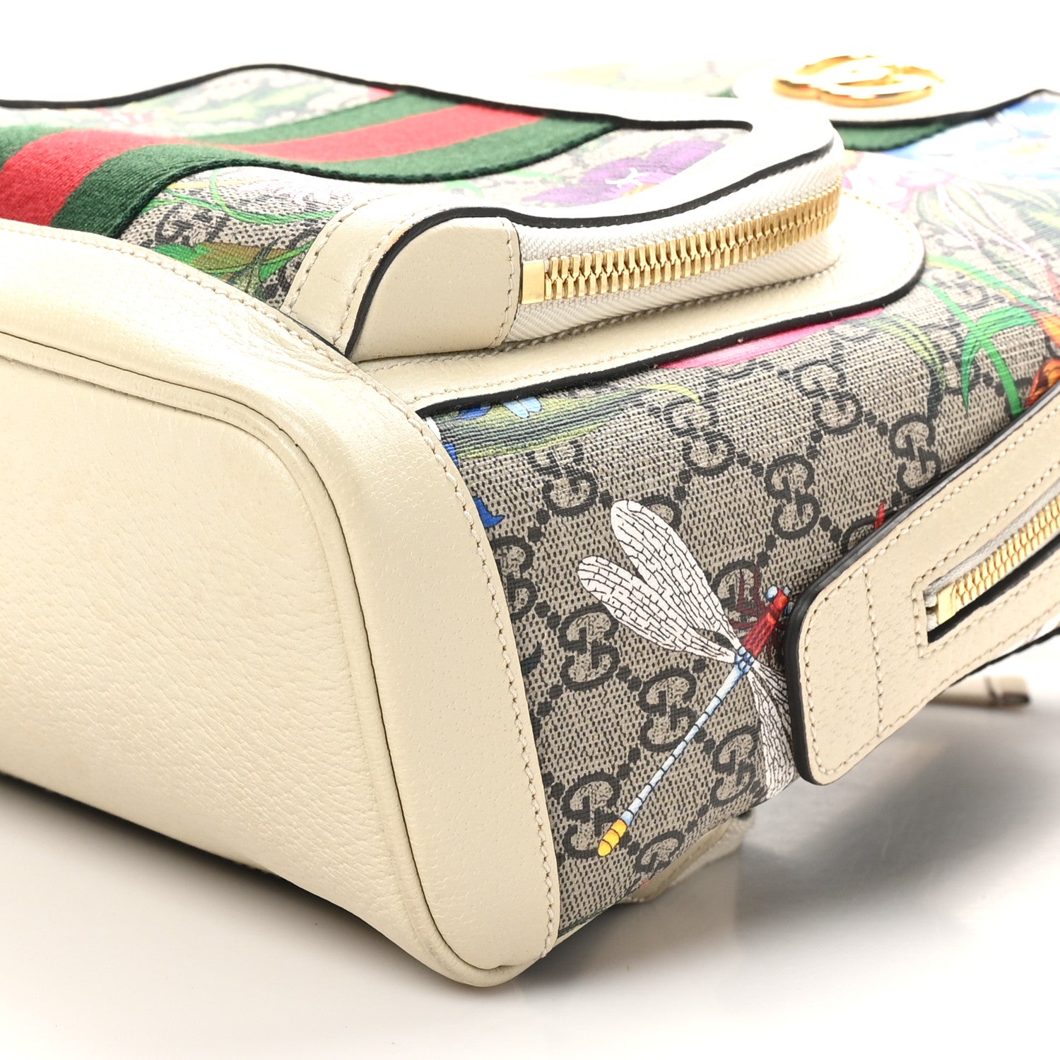Gucci GG Supreme Monogram Flora Web Small Ophidia Day Backpack White 10 of 10
