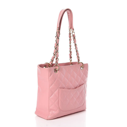 Chanel Caviar Quilted Petit Shopping Tote PST Pink 3 of 10