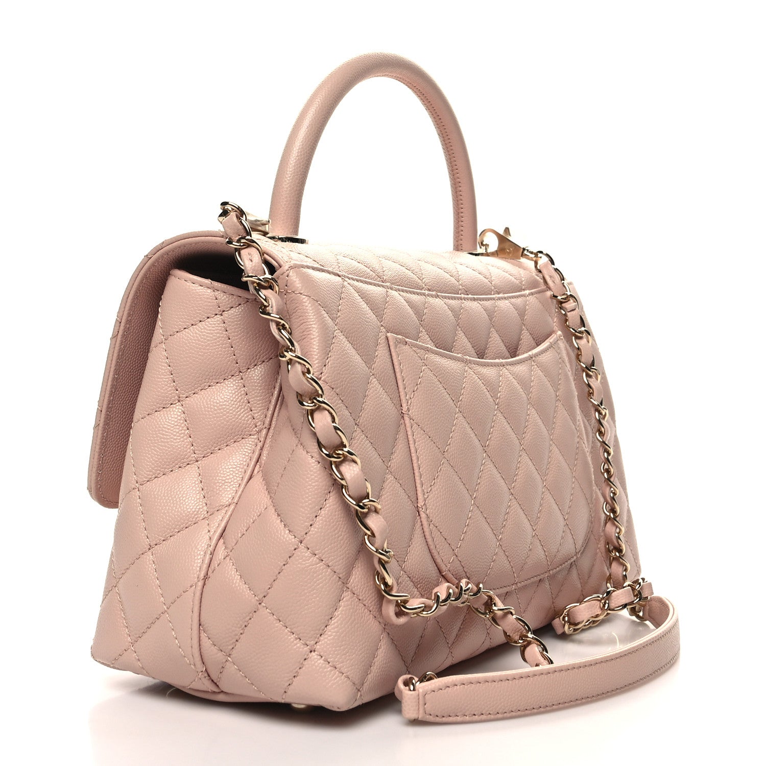 Chanel Caviar Quilted Small Coco Handle Flap Light Pink 3 of 10