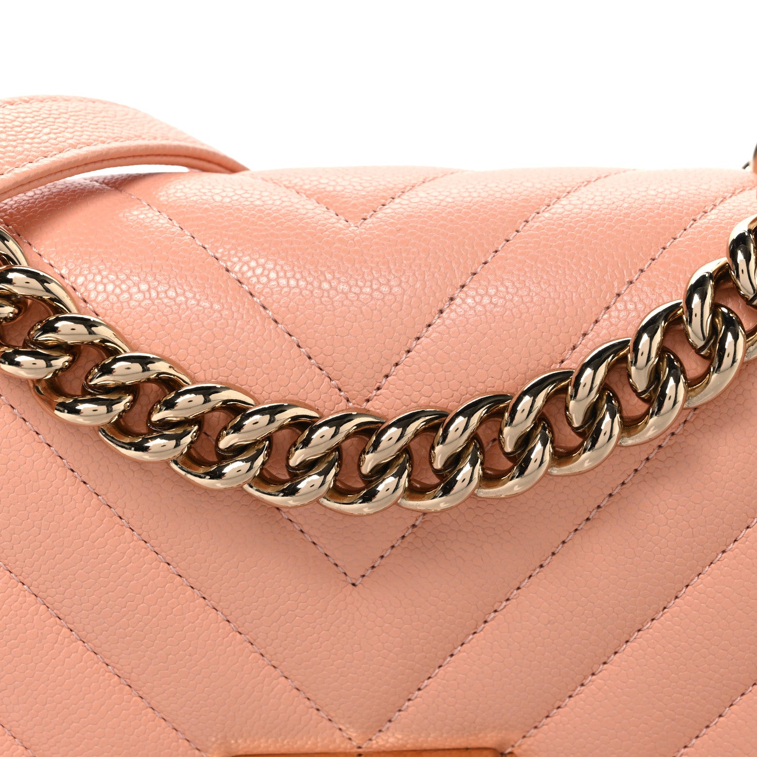 Chanel Caviar Chevron Quilted Small Boy Flap Light Orange 7 of 10
