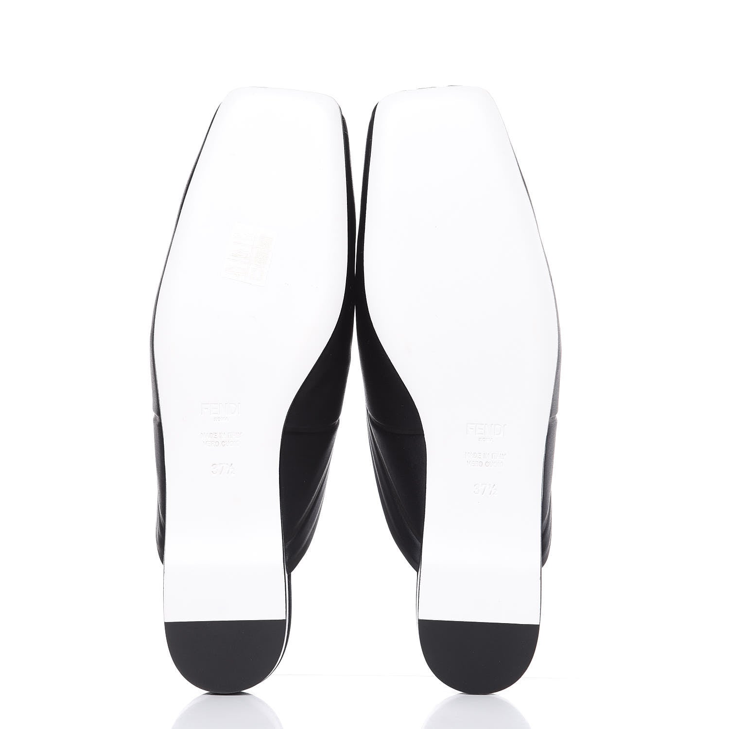 Fendi Satin Crystal FFreedom Flat Mules 37.5 Black 5 of 8