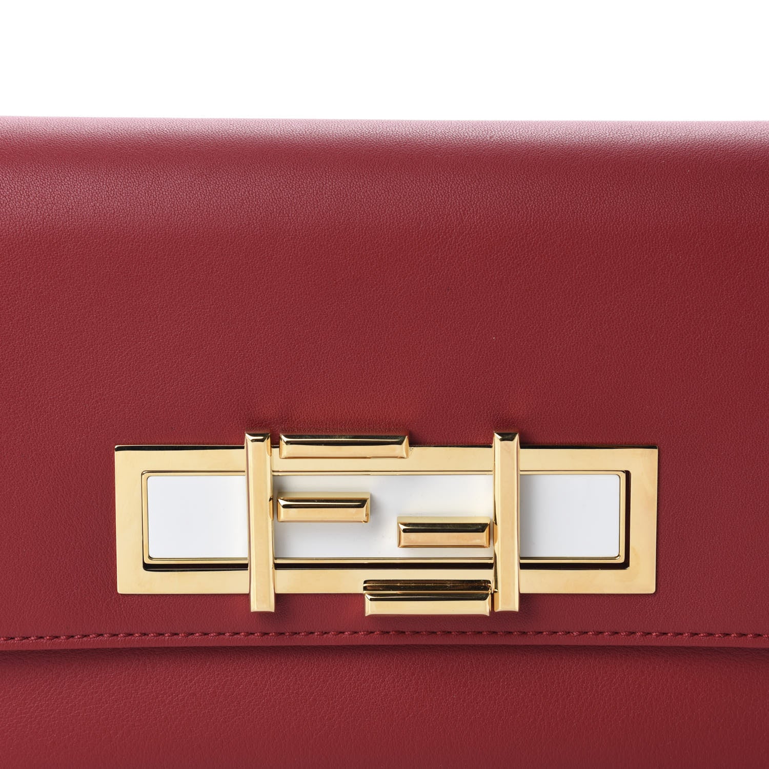 Fendi Vitello Dolce Bi-Color 3Baguette Shoulder Bag Mattone White 9 of 9
