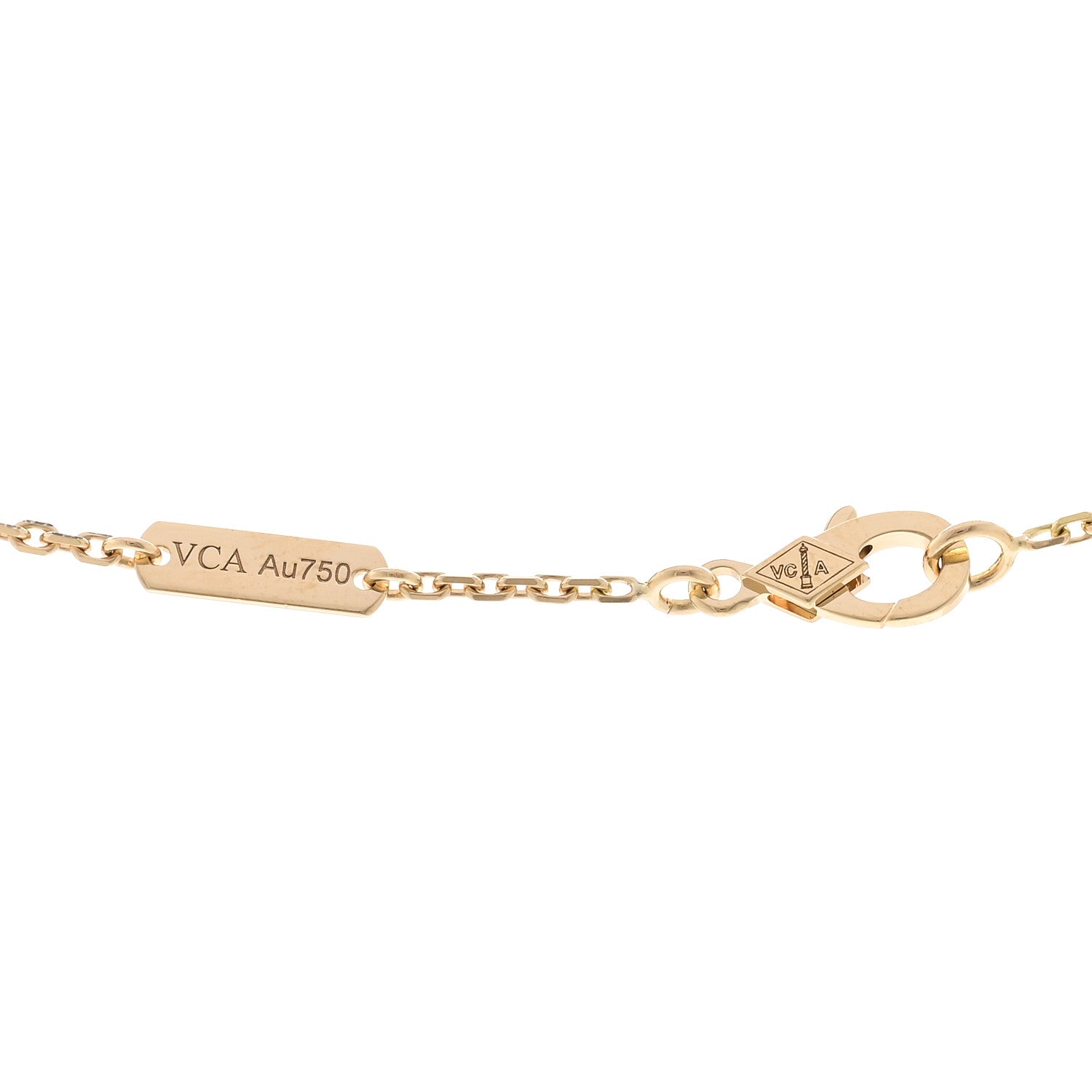 Van Cleef & Arpels 18K Yellow Gold Diamond Vintage Alhambra Pendant Necklace 4 of 5