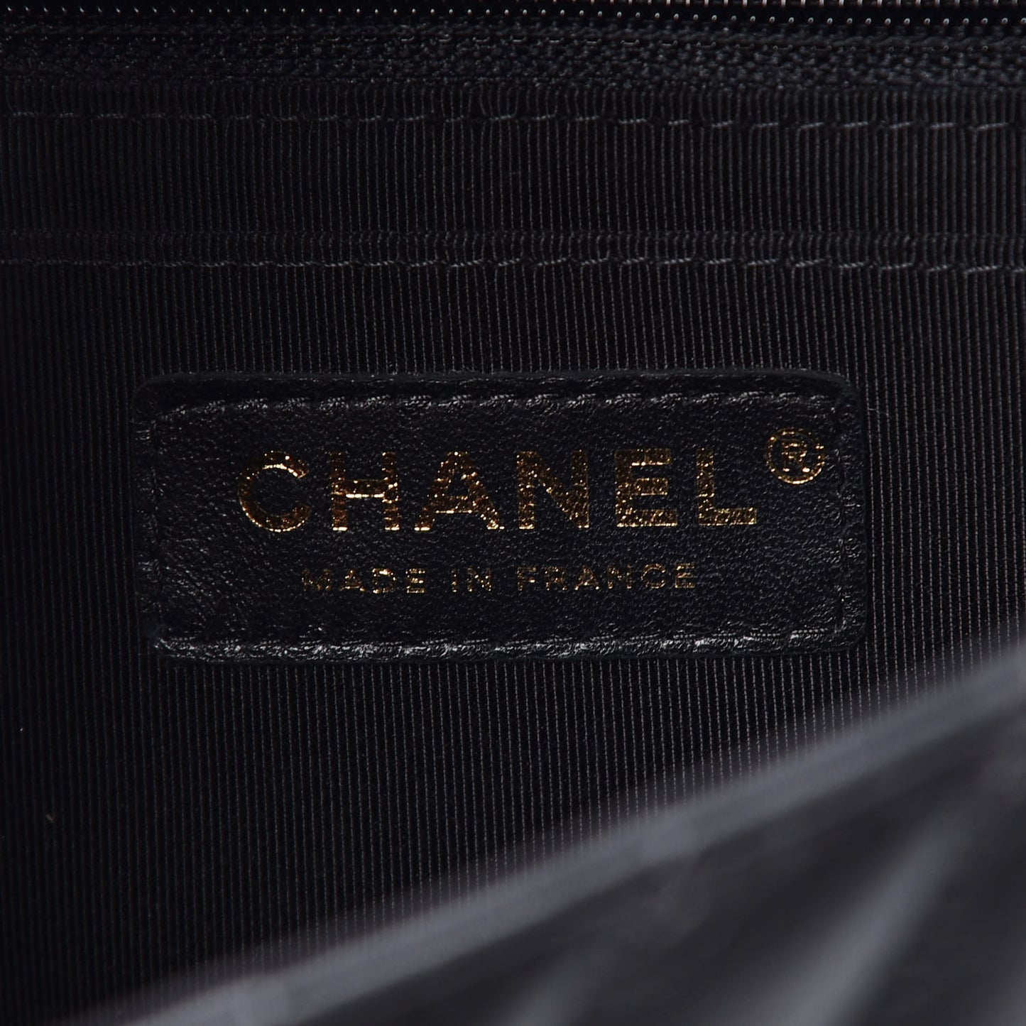 Calfskin Chevron Quilted Statement Flap Black