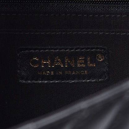 Chanel Calfskin Chevron Quilted Statement Flap Black 9 of 11
