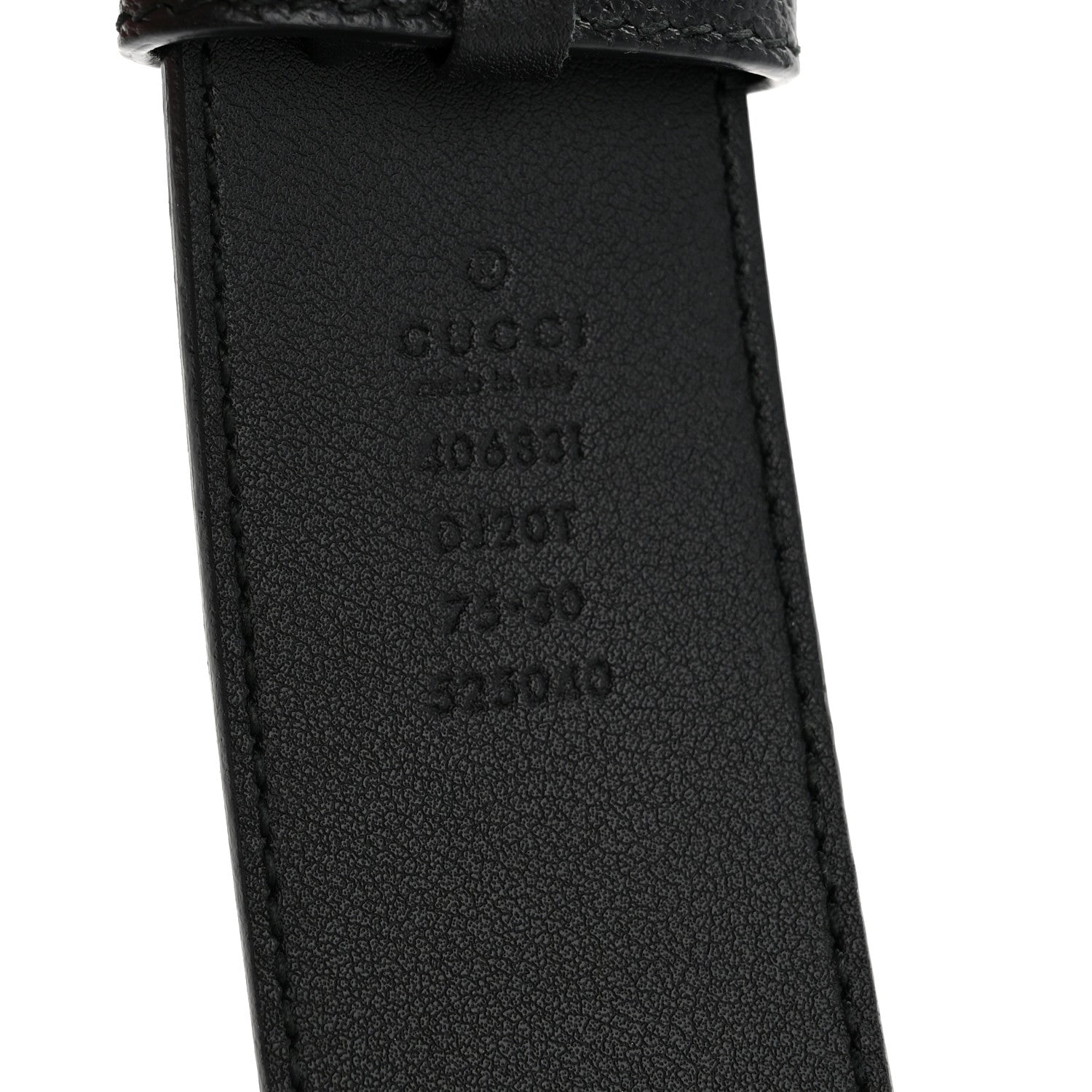 Gucci Textured Calfskin Double G 40mm Belt 75 30 Black 5 of 6