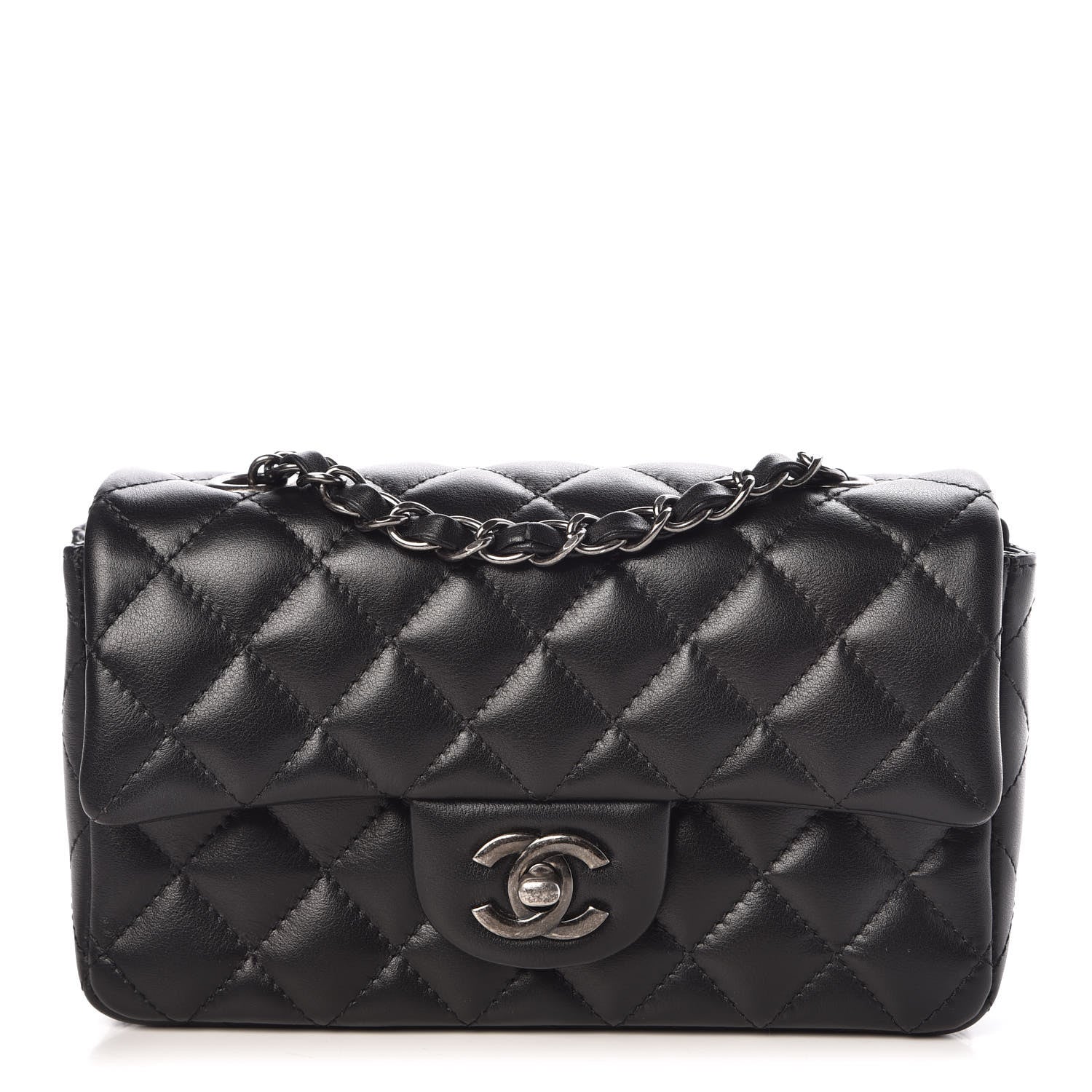 Chanel Lambskin Quilted Mini Rectangular Flap Black 1 of 10