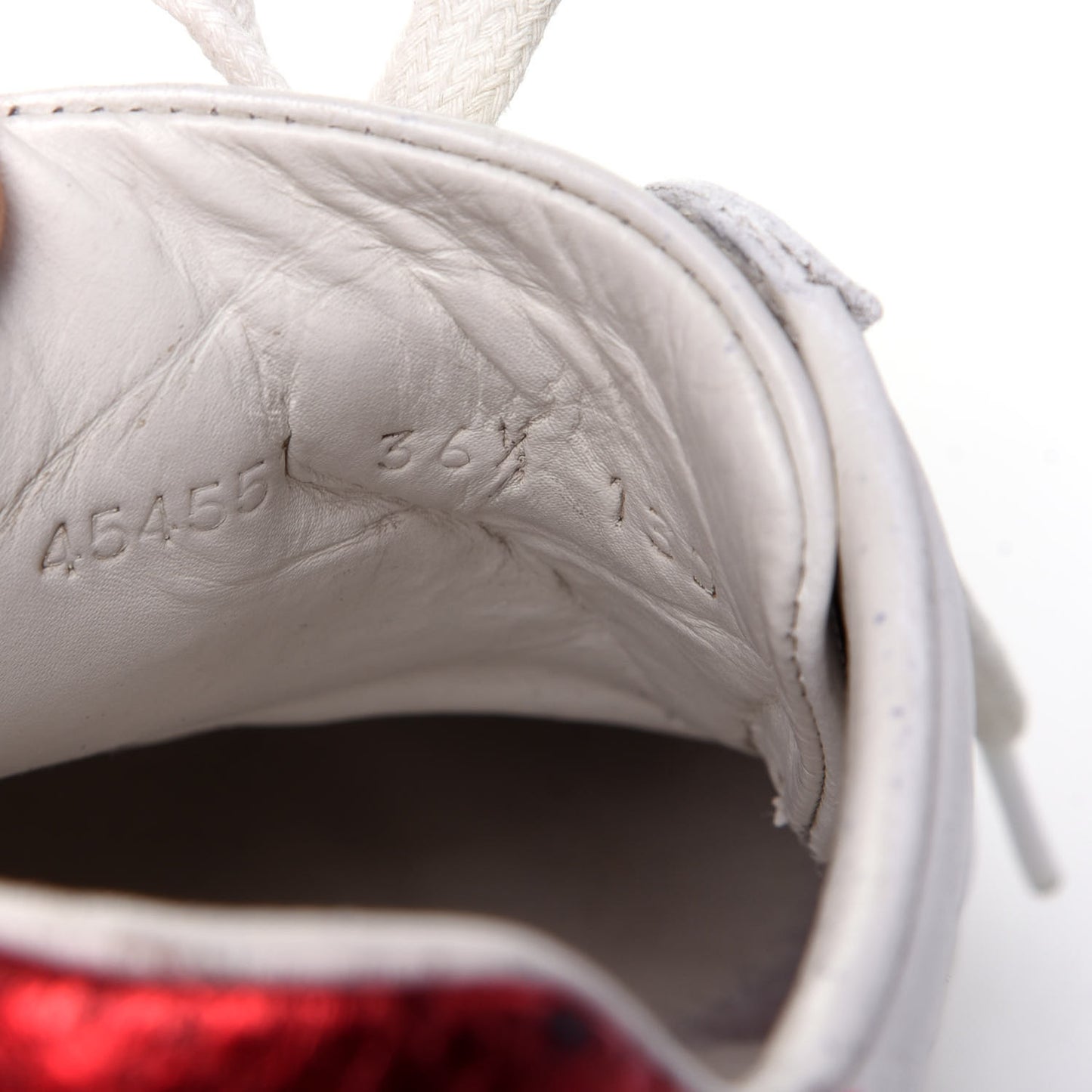 Calfskin Web Studded Arrow Ace Sneakers 36.5 White