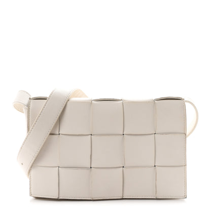 Bottega Veneta Lambskin Maxi Intrecciato Cassette Crossbody Bag White 1 of 10