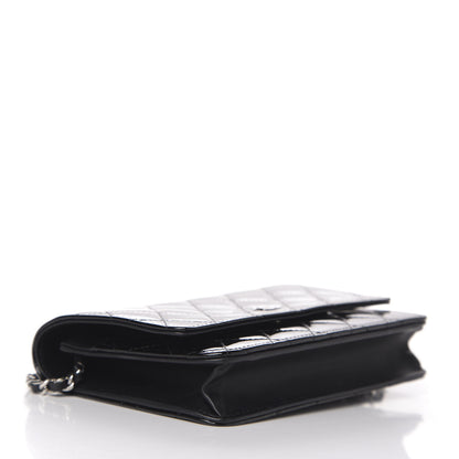 Chanel Patent Quilted Wallet On Chain WOC Black 4 of 11