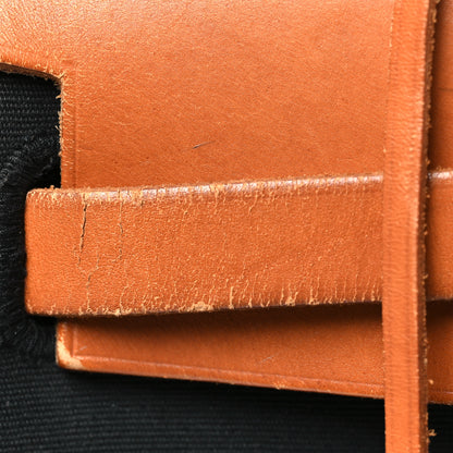Hermes Toile Vache Calfskin Herbag 30 PM Black Natural 14 of 15