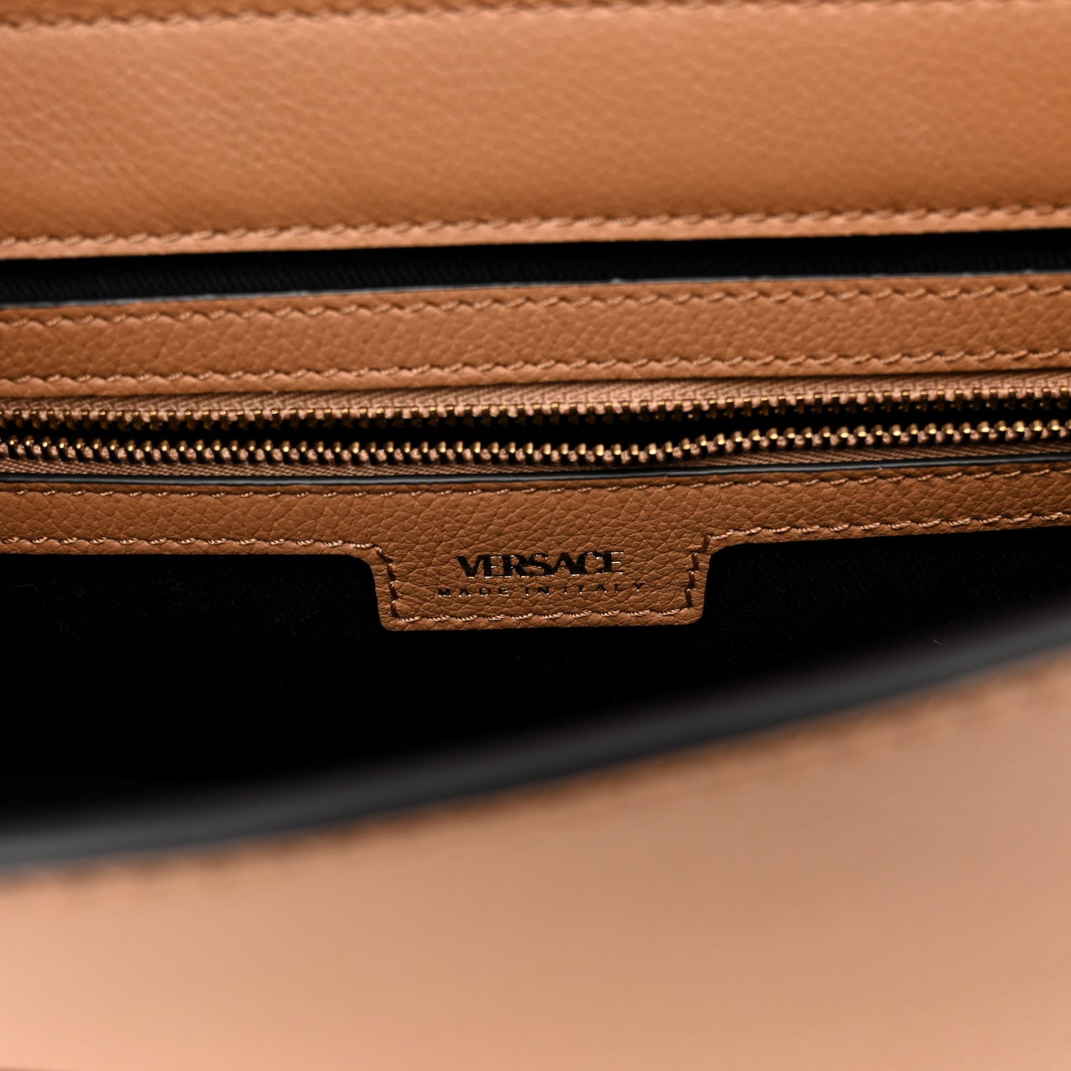 Versace Calfskin La Medusa Medium Hobo Crossbody Brown 6 of 9