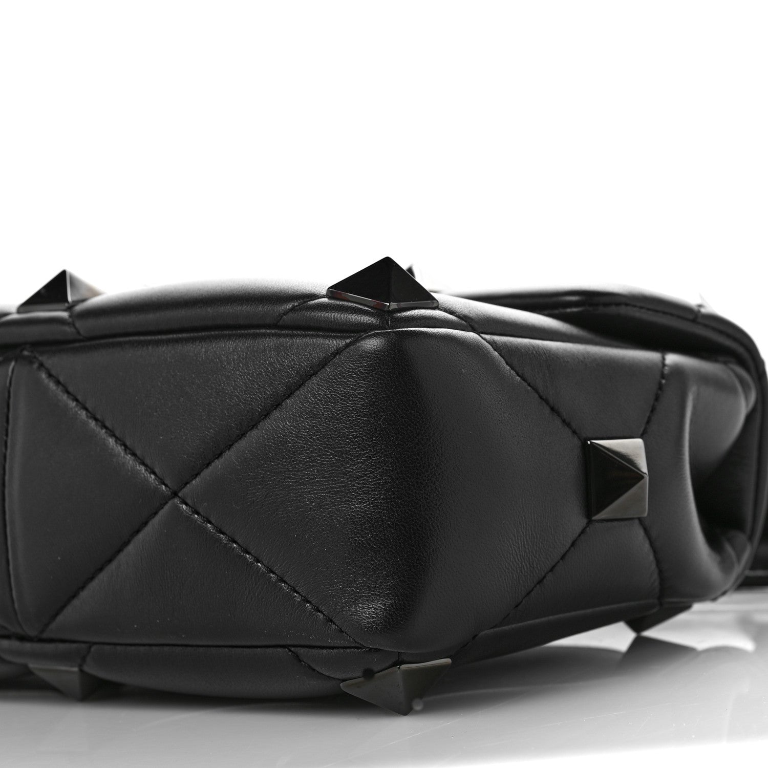 Valentino Garavani Nappa Monochrome Medium Roman Stud Shoulder Bag Black 8 of 8