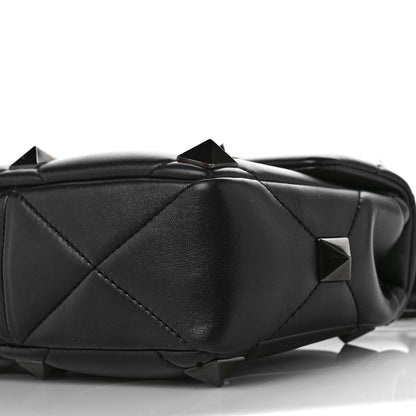 Valentino Garavani Nappa Monochrome Medium Roman Stud Shoulder Bag Black 8 of 8