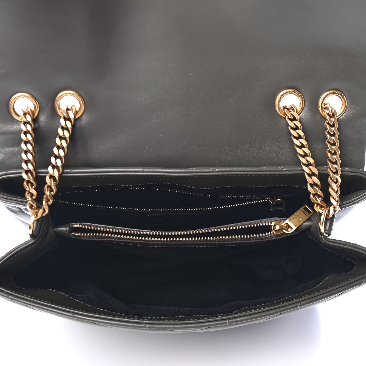 Saint Laurent Calfskin Y Quilted Monogram Medium Loulou Chain Satchel Pebble 4 of 4