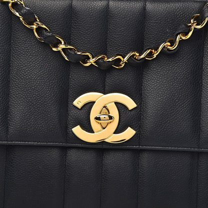 Chanel Caviar Vertical Quilted Jumbo Single Flap Black 23 of 23