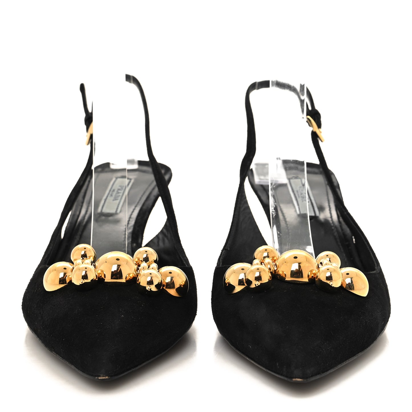 Camoscio Slingback Pumps 40 Black Oro