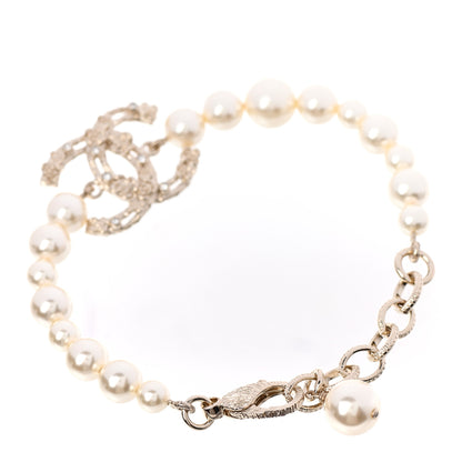Chanel Pearl Crystal CC Bracelet Gold 3 of 4