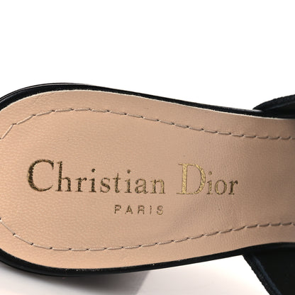 Christian Dior Cotton Embroidered Dway 85mm Slide Sandals 36.5 Black 8 of 10