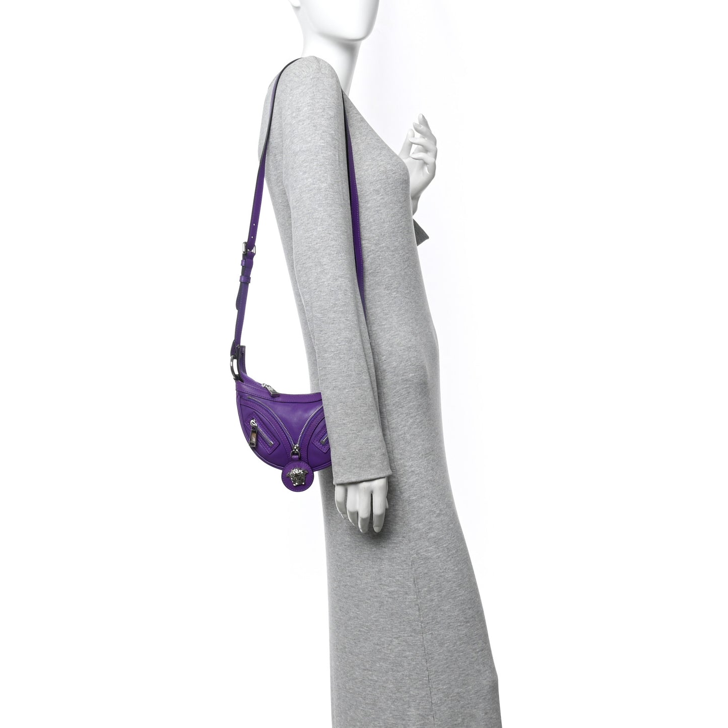 Calfskin Mini Repeat Zip Hobo Purple