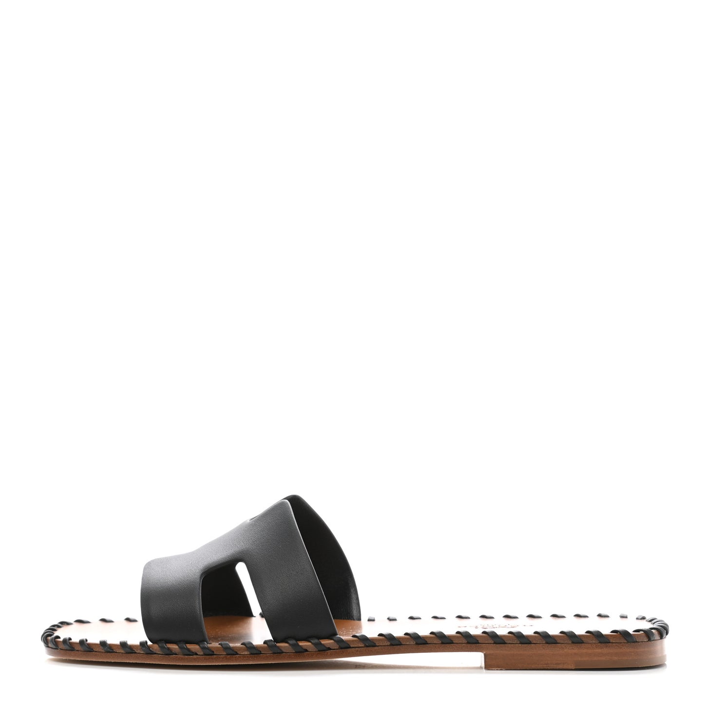 Box Calfskin Braided Oran Sandals 36 Black