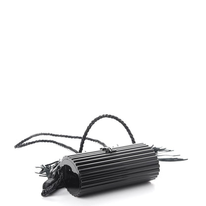 Saint Laurent Ribbed Plexiglass Lambskin Fringe Monogram Opium Box Bag Black 5 of 9