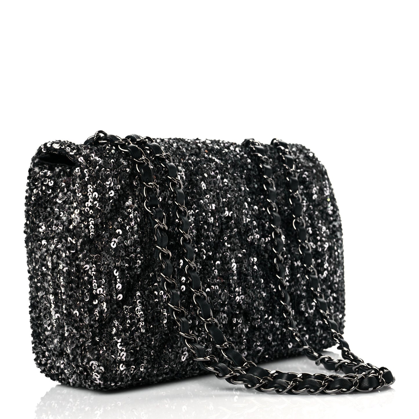 Sequin Small Single Flap Silver
